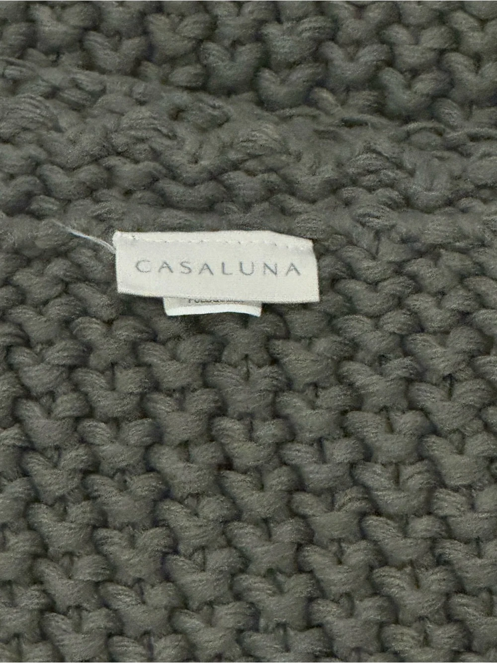 Casaluna Gray Chunky Knit Bed Blanket Full/Queen
